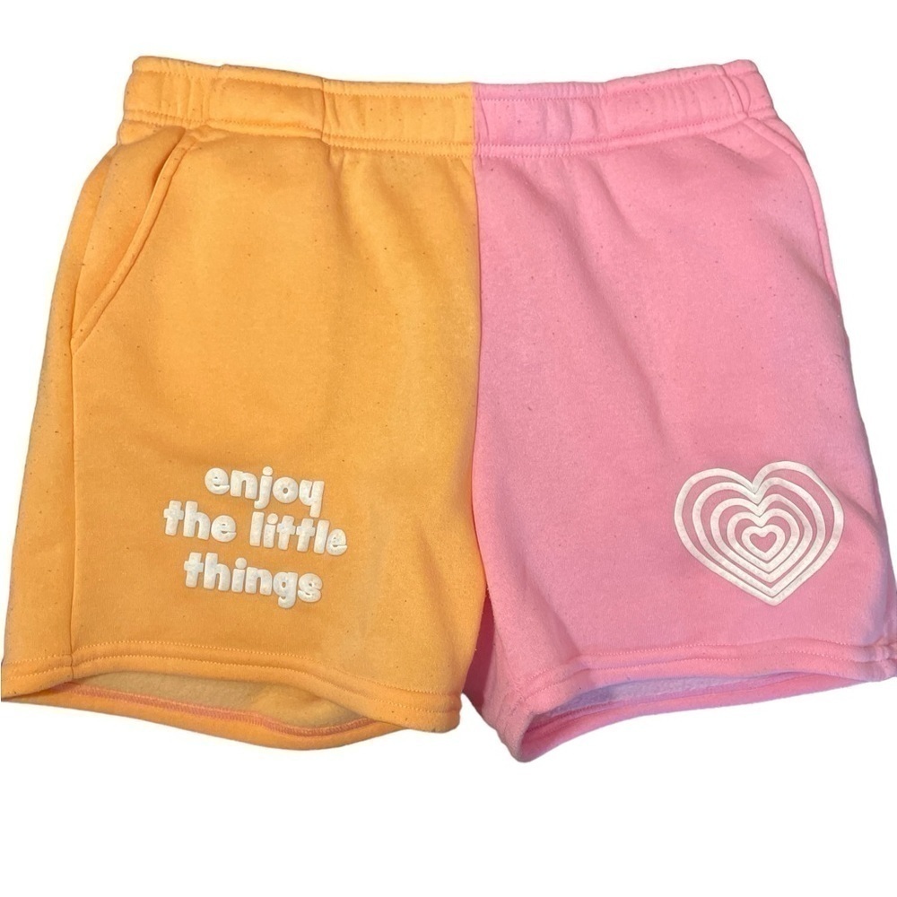 No Boundaries Beach Fall Fleece Cozy  Shorts Pink Orange Size L